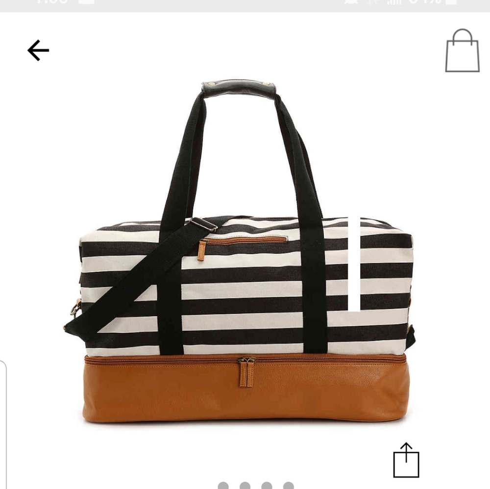 NEW Black & White Bag w/ Bottom Shoe Compartment